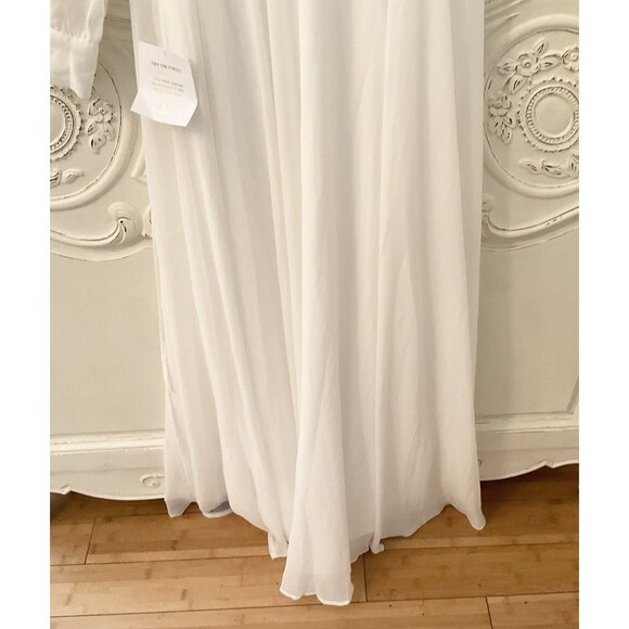 Lulus My Whole Heart Dress Women's S White Maxi Long Sleeve Wrap NWT - Picture 12 of 14